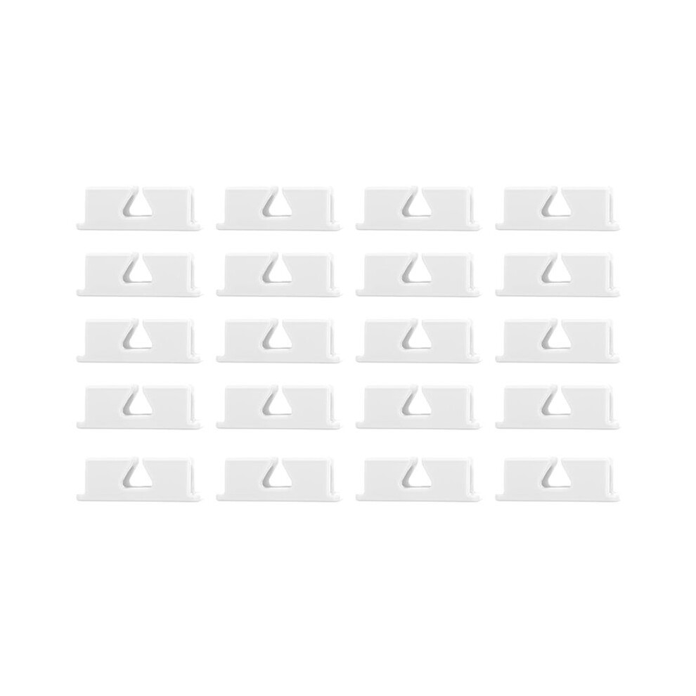 Tauoh 20Pcs Pencil Holder,Adhesive Pen Holder For Classroom Clipboard Attachment, Silicone Pencil Holder & Holder White