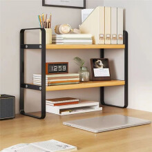 Desktop Organizer Shelf,2Tier Multipurpose Wood Office Desk Storage Rack,Small Computer Desk Bookshelf for Home Office B