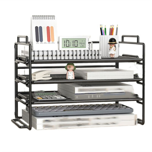 Thickened File Rack Metal File Frame Office Desktop Multi-Layer File Folder Storage Box Office Supplies Complete File