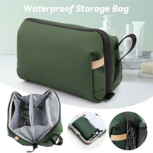 Trocken-Nass-Trennung Kulturbeutel Große Kapazität Aufbewahrungstasche Wasserdichte Damen Make- Tasche, Geeignet für Reisen Grün