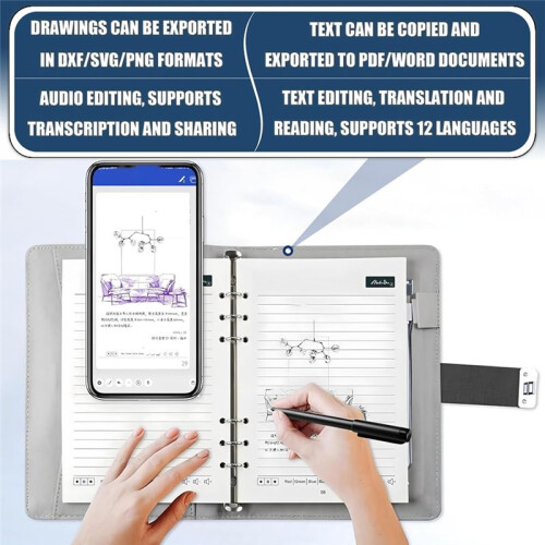 Syncify Digital Skissbok A5 Raderbart Papper - Refill + 5 Extra Refills, Syncify Digital Sketchbook Pro V2,  Sync-Penna D 1
