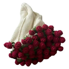 Flower Bouquet Blanket Handmade Foldable Soft Roses Blanket Beginner-Friendly Throws for Home 'S Day Wedding