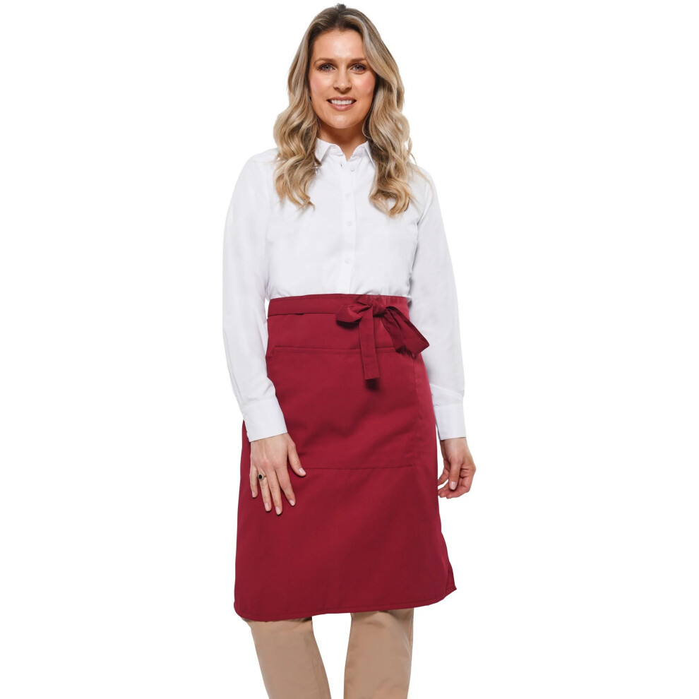 (One Size, Claret Red) Dennys Unisex Adult Polyester Pocket Waist Apron