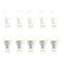10Pcs USB Plug Lamp LED Night Light Power Bank Charging USB Book Lights Round Reading Eye Protection Lamp