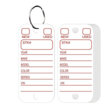 PVC Tags with Labels and Rings, Car Key Tags for Organization, Identifiers, and Luggage Tags with Markers 200PCS White