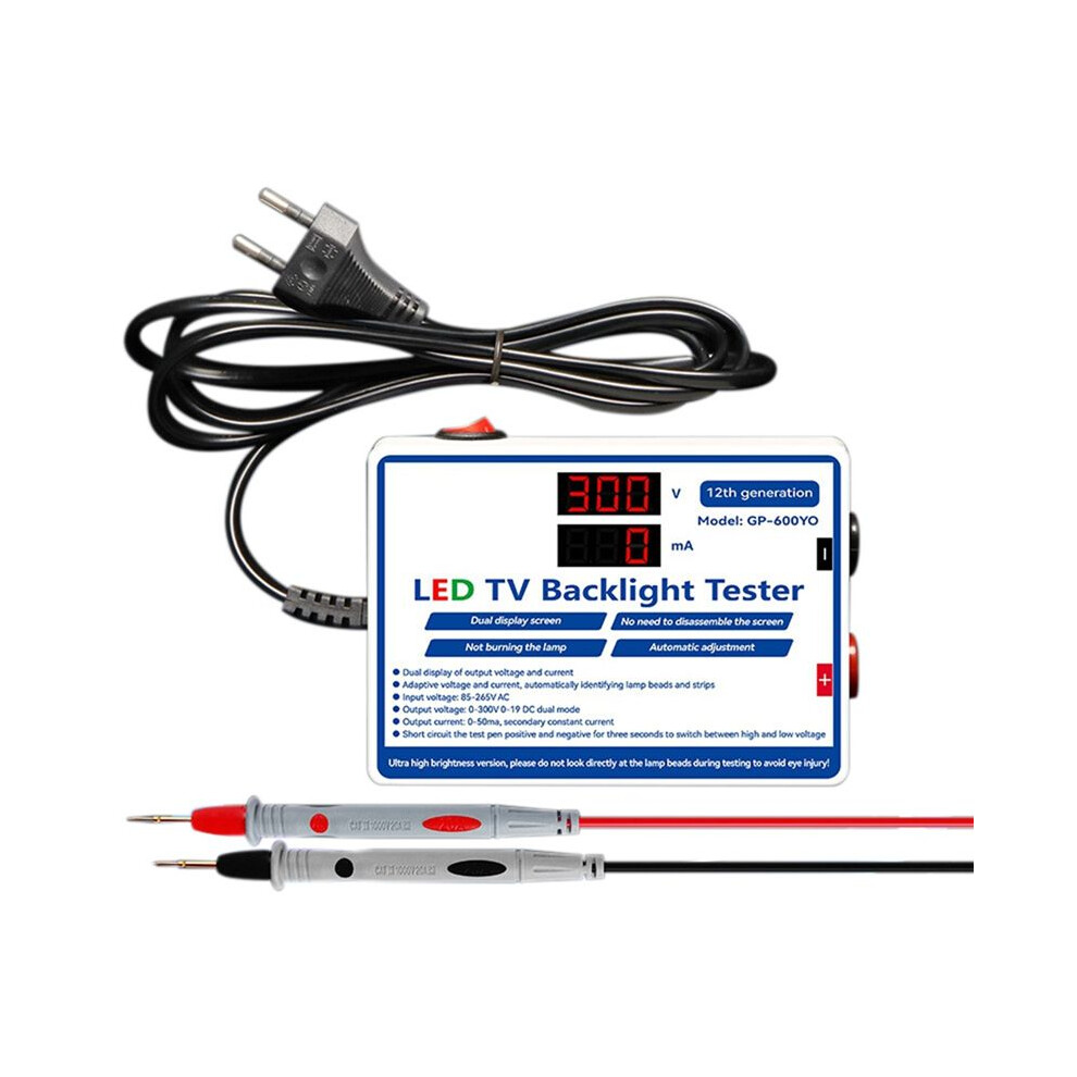 Led Tester 0-300V Output Led Tv Backlight Tester Multipurpose Led Strips Beads Bar Light Lamp Test Tool Eu Plug 4713361926709