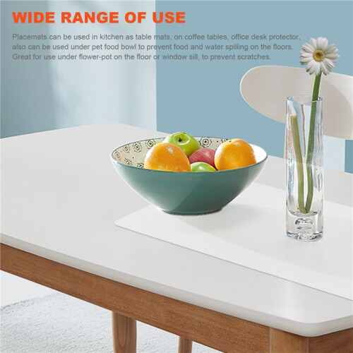 Transparent Kitchen Mat,Coffee Table Mat,Table Protector,Waterproof Placemats,Worktop Saver,Placemat Set 4 Pieces 1