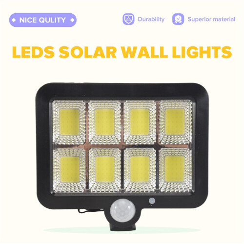 2Pc 2000 Lumen 160 LEDs Solar Wall Lights IP65 Waterproof Wired Motion Sensor Security Flood Light 360 Degree Adjustable 2