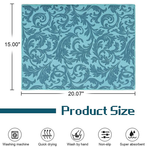 2 Pack Dish Drying Mat Absorbent Drying Mat Machine Washable Dish Drying Mats for Kitchen Counter Large ( Vine) 2