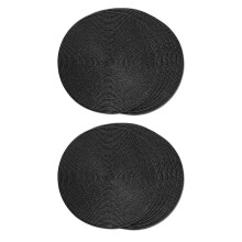 Runde Geflochtene Tisch Sets Set Von 12 Tisch Sets für Esstische Gewebte Waschbare Rutschfeste Tisch Sets 15 Zoll Halloween Schwarz