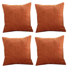 Burnt Orange Pillow Covers 18X18 Inch Set of 4 Modern Farmhouse Rustic Decorative Throw Pillow Cover Square Cushion Case