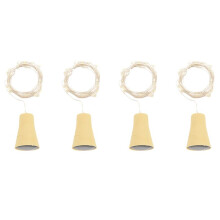 4PCS Solar 2M LED Cork Shaped 20 LED Night Fairy String Light Kork Solarbetrieben Licht Wine Bottle Lamp Gift Warm White