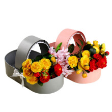 2X Cradle Flower Box Rose Flower Arrangement Basket Gift Boxes Romantic Floral Flower Packing Boxes Wedding Home Decor-A