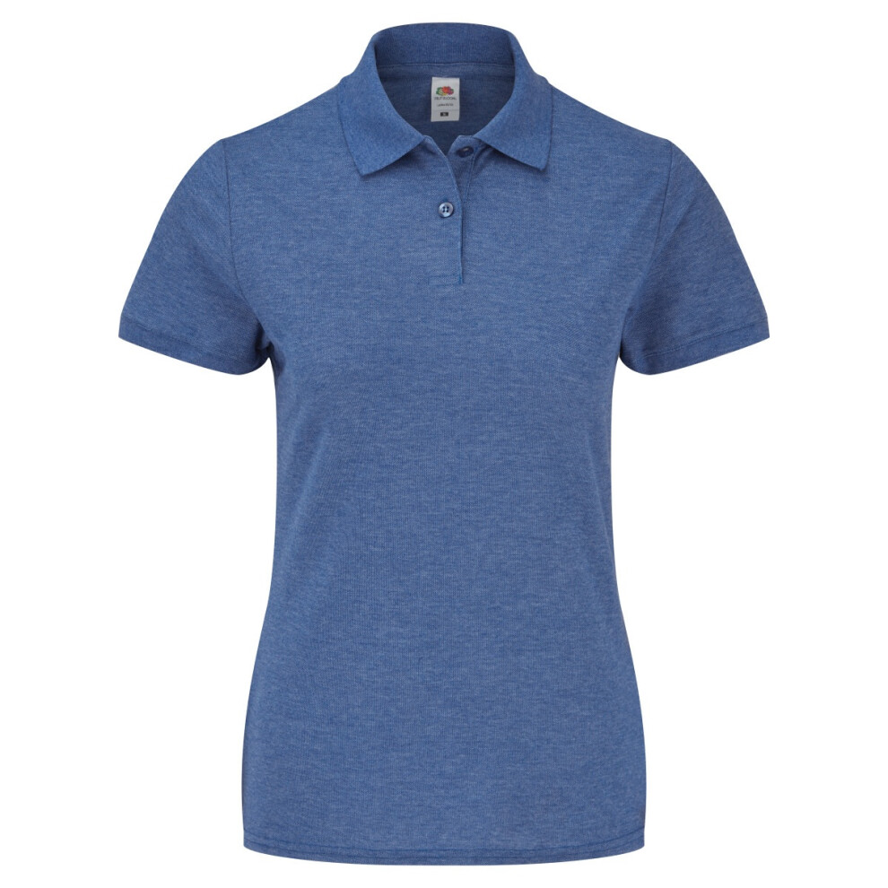 Fruit Of The Loom (Xs, Heather Royal) Womens/Ladies Lady Fit Short-Sleeved Polo Shirt Multicoloured