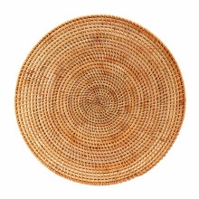 Rattan Woven Placemats,Round Table Mats,Non Slip Heat Resistant Place Mat,Wicker Placemat,Trivets for Hot Dishes Round