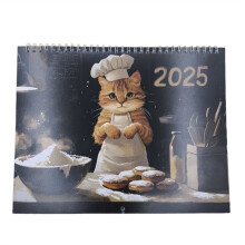 Cooking Cats Calendar 2025 12 Monthly Cute Wall Art Calendar Fun Cooking-Themed Cat Calendar for Foodies and Cat Lovers