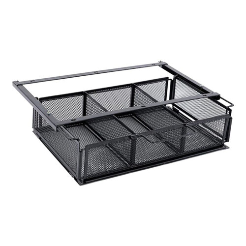 Under Desk Drawer Organizer - Slide-Out Storage Basket, Space-Saving Hidden Desktop Tray Container for Office and Home