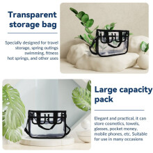 Clear -Body Shoulder Bag,Toiletry Organizer Wash Bag - Stadium Approved Purse