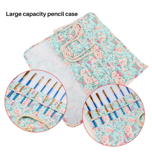 20 Pockets Art Paint Brushes Case Roll  Pen Holder Canvas Pouch Bag 2