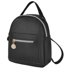 Cute Backpack for Women Leather Daypacks Convertible Shoulder Bag Purse Mobile Phone Messenger Crossbody Bag,Black