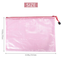 16Pcs Mesh Zipper Pouch Document Bag,Waterproof Zip File Folders,A4 Size, for School Office Supplies,Travel Storage Bags