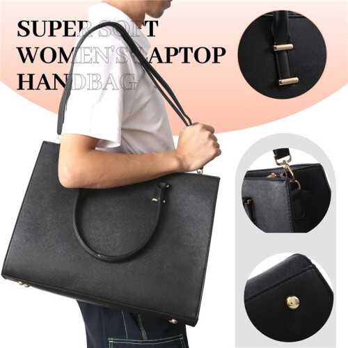 Bolsa para Laptop Feminina 15,6 Polegadas Bolsa de Trabalho para Computador Bolsa de Couro Bolsa de EscritóRio Empresarial 2