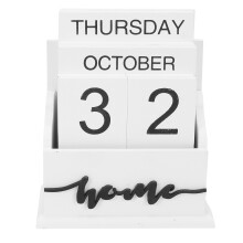Holz Muschelschale Schreibtisch Block Kalender Permanent Holz Schreibtisch Kalender Woche Monat Datum Anzeige Hause BüRo Dekoration