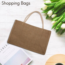 Grands Sacs D'éPicerie RéUtilisables en Toile de Jute avec PoignéEs Sac à Provisions pour Femmes Sac à Provisions éCologique Bricolage, L