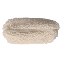 Pencil Case Pen Pouch Plush Kawaii Zipper Bags Cosmetic Make Organizer Pouch School Office Supplies(Beige)