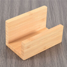 Bamboo Wood Desktop Business Card Holder for Desk Sturdy Business Card Display Stand for Office Suitable for Men Women