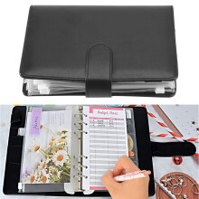 25 Sztuk A6 PU Leather Budget Binder Set, Binder Cover Personal Planner Binder do OszczęDzania PienięDzy System Kopert Czarnych
