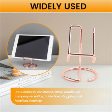 Business Card Holder for Desk, Metal Business Card Display Holder Stand, Office Desktop Name Card Holder (Rose Gold)