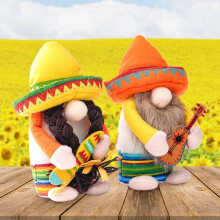 2 Sztuk Fiesta Gnome Para Cinco de Mayo Tomte dla MeksykańSkiego Taco Wtorek Elf Krasnolud do Domu Kuchnia Wielowarstwowa Taca Dekoracje
