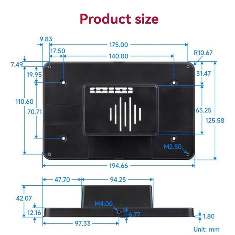 Voor Raspberry Pi 7inch Touch Display 2 Beschermhoes voor Raspberry Pi ...