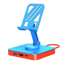 3 in 1 Adjustable Stand USB-C Hub USB 2.0 PD 100W Charging Folding Rotating Docking Station for OLED