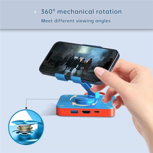 3 in 1 Adjustable Stand USB-C Hub USB 2.0 PD 100W Charging  Folding Rotating Docking Station for  OLED 2
