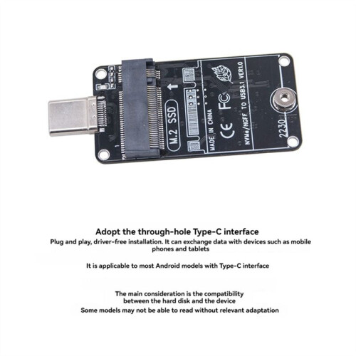 M.2 SSD Case M.2 NVME  Double Protocol External Hard Drive Case USB3.2 GEN2 10Gbps SSD Enclosure Support 2230 2