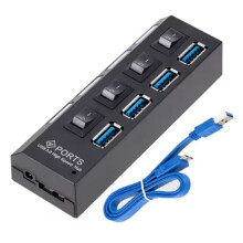 4 Port USB HUB 3.0 Hub USB Splitter Multi Usb Hub 3.0 Hub Power Adapter with Individual for PC