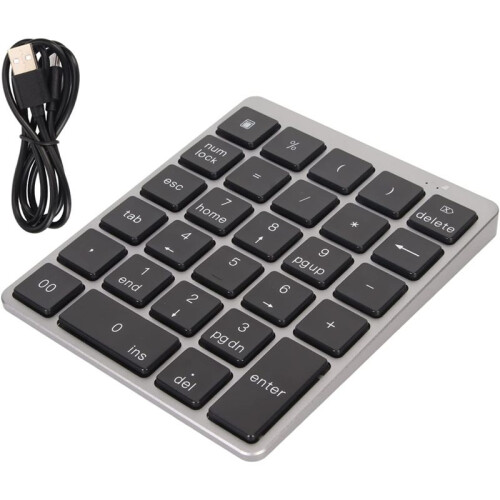 28 Keys Numeric Keypad, Dual Modes Portable Keyboard, Waterproof Key Wired Slim Silent Keyboard, for Laptop, Computer