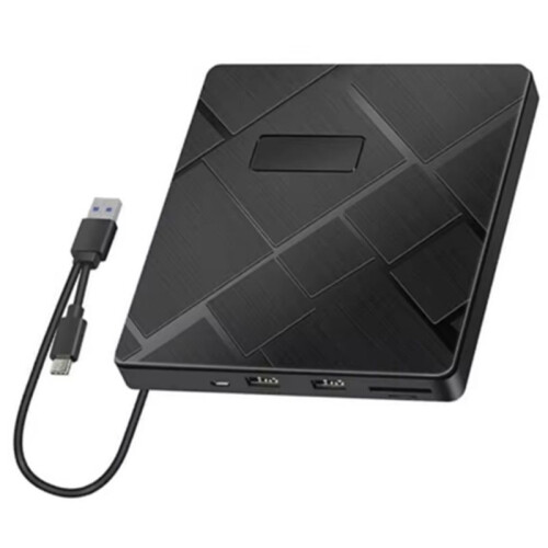 External DVD CD Drive USB 3.0 Type-C 5 in 1 DVD Burner Player Reader with /TF & USB Slots Optical Drives