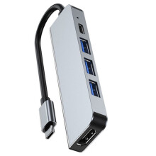 5-Port USB-C-Hub auf 4K -Kompatibel PD Schnellladung USB 3.0 2.0 HUB 4K 30Hz Lade-Dockingstation