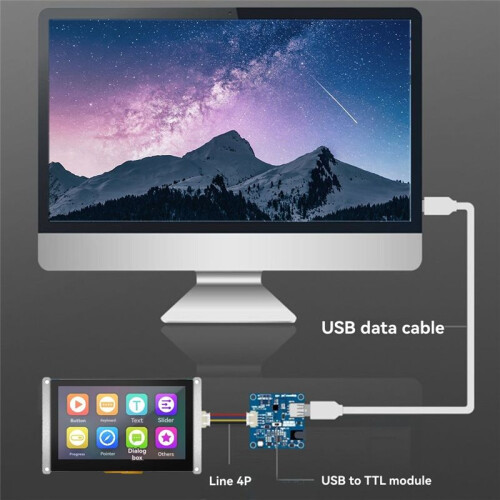 TJC4827T143-011N-I-P20 Tela LCD TFT de 4,3 polegadas IPS com ângulo de visão total e interface serial HMI com tela sensível ao toque