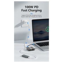 Hub Usb C 7W1, Adapter Usb 3.2 Typu C, Stacja Dokująca do Laptopa z Podwójnym Telewizorem Hdtv Rj45 Ethernet Pd, Szybkie Ładowanie B