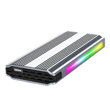 Obudowa USB Typu C RGB M 2 z Aluminium, Obudowa Dysku SSD M2, USB Typu C 3.1, 10 Gb/S, Półprzewodnikowy, Dwuprotokołowy Dysk Twardy