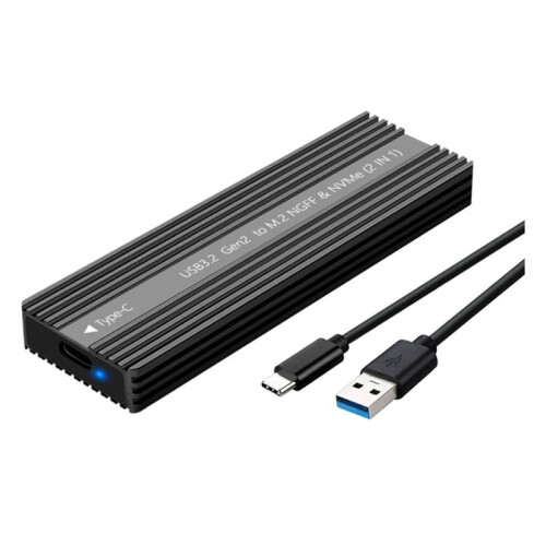 M.2 SSD-Hölje USB 3.2 Type-C Metallhölje med Värmeavledning Stöder /NVMe Dual Protocol Hårddiskbox B