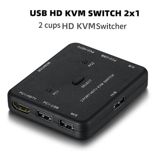 KVM  4K -Compatible Splitter USB Hub Switcher Transfer Adapter Phone Charger Multiple Expander Dock for PC 2