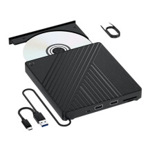 Lecteur Optique Blu-Ray Externe 5 en 1, Graveur DVD/CD, Lecteur BD avec USB, Lecteur de Cartes /TF pour Ordinateur Portable, PC de Bureau