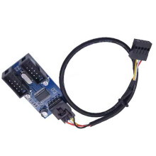 9Pin USB Splitter Motherboard USB Female Interface Header Splitter 1 to 2 Extension Cable Adapter