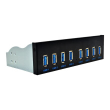 Concentrador USB de 8 Puertos USB 3.0 de 5,25" con Divisores Frontales. Concentrador USB 3.0 para PC. Concentrador USB 3.0. Concentradores Divisores
