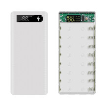 18650 Power Bank Case WyśWietlacz LCD Wsparcie 20000 MAh WyśWietlacz LCD do Baterii 8X18650 DIY Powerbank Case (BiałY)
